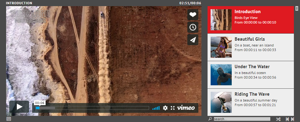 Vimeo Video – Playlist With Image and Text