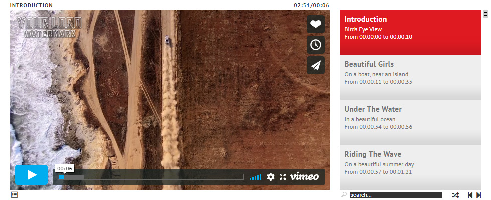 Vimeo Video – Playlist Only With Text